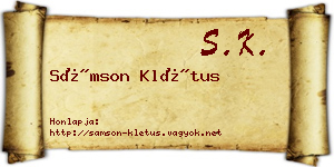 Sámson Klétus névjegykártya